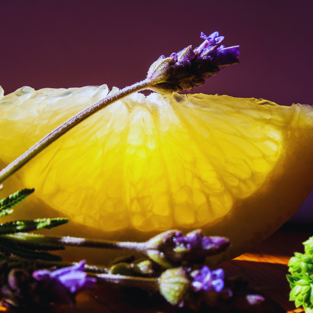 lemon, lavender, and hops